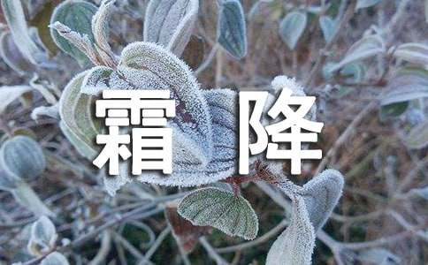 梦见霜降是什么意思